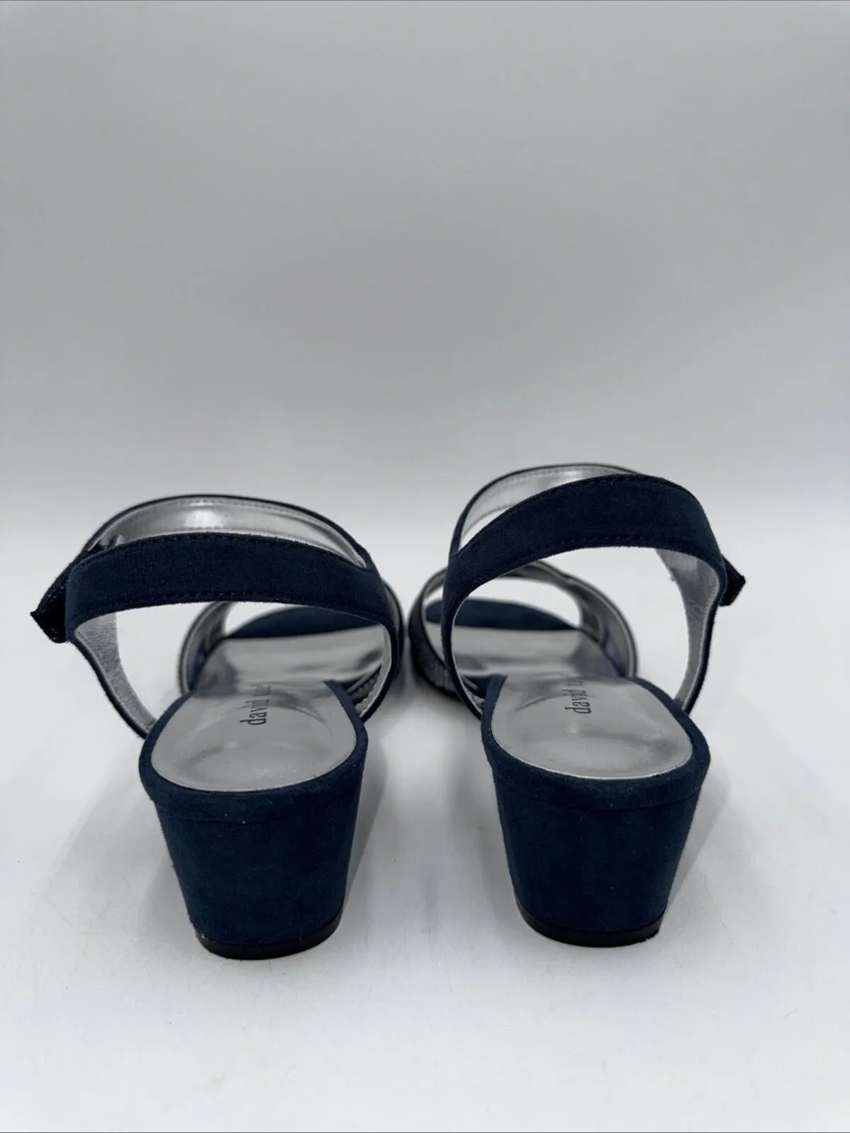 David Tate Women’s Dress Sandal Rain Navy Nova Suede Leather Size 8 M