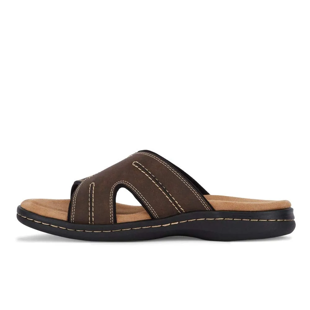 Dockers Men's Slide Sandal, Dark Brown, 14 Wide