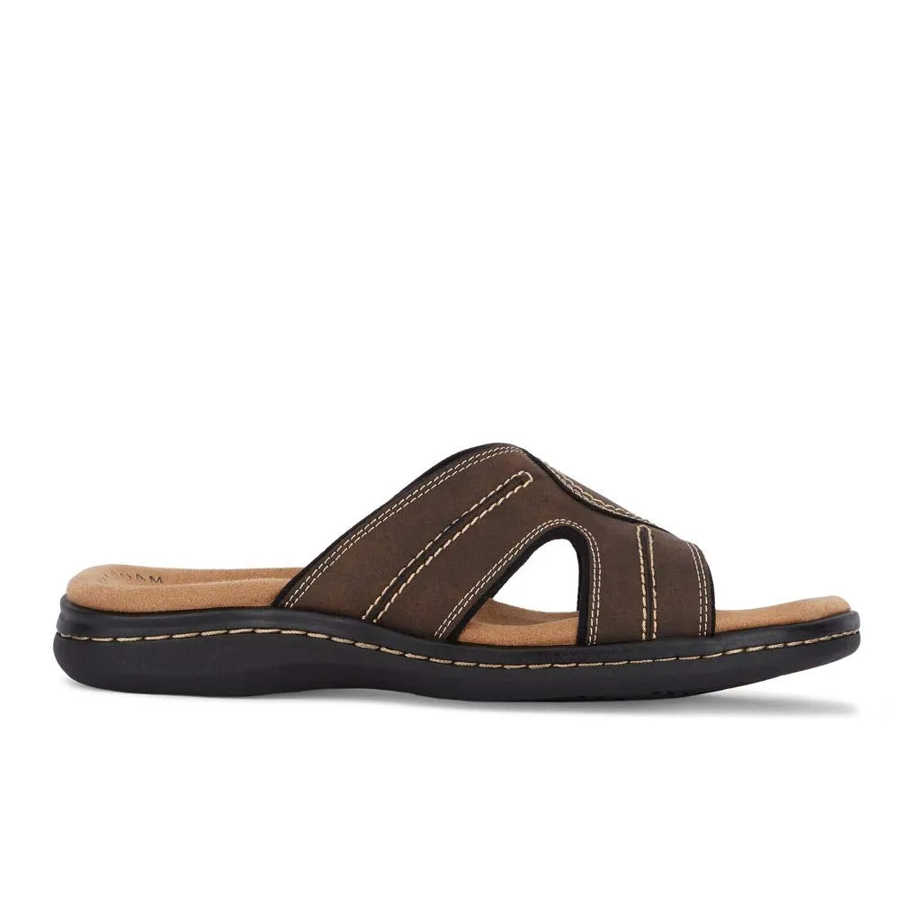 Dockers Men's Slide Sandal, Dark Brown, 14 Wide
