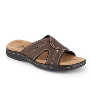 Dockers Men's Slide Sandal, Dark Brown, 8 Wide