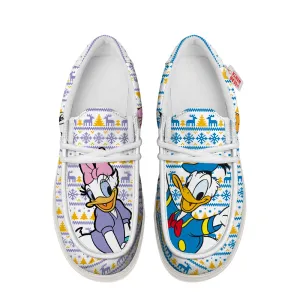 Donald and Daisy Canvas Loafer Shoes Ugly Xmas Style