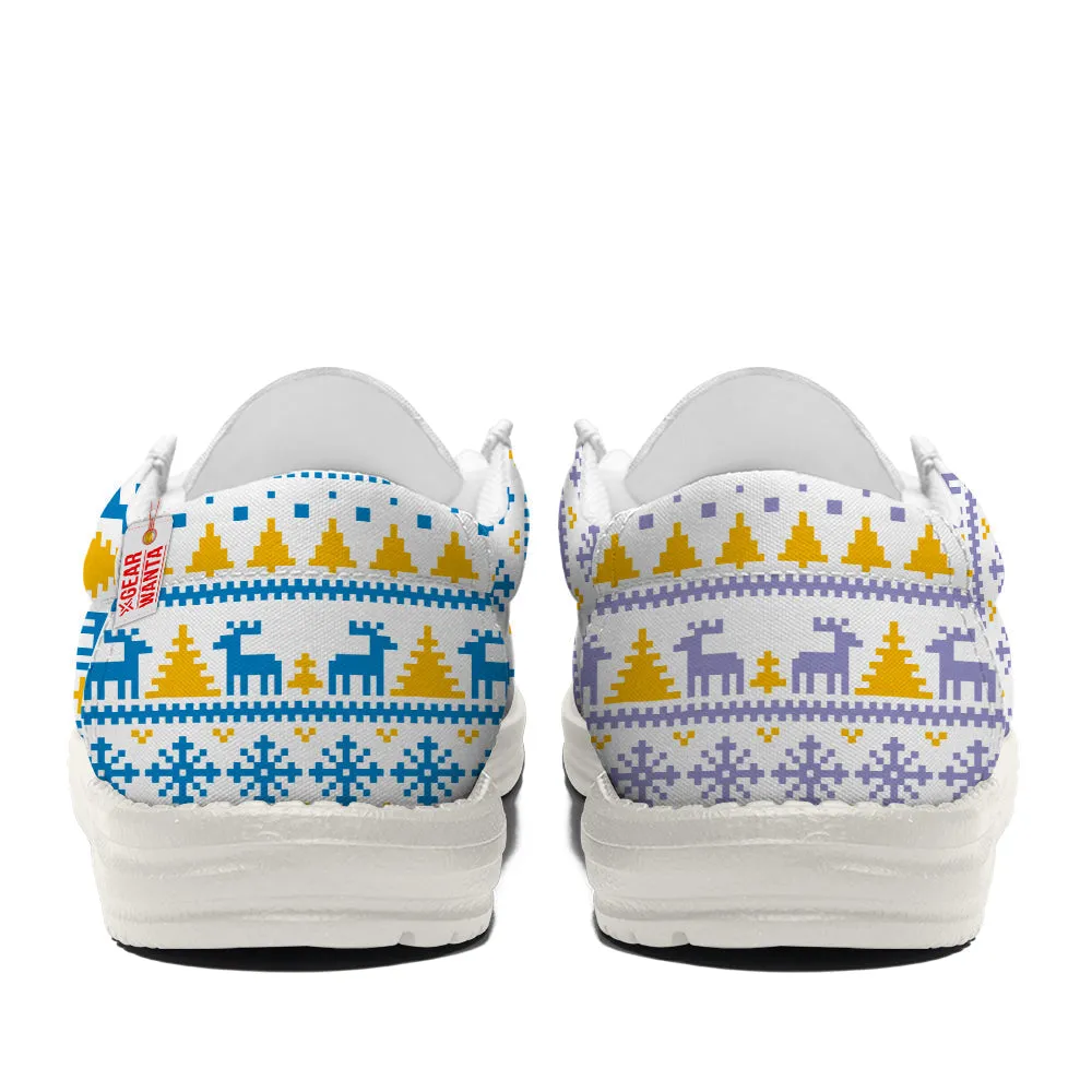 Donald and Daisy Canvas Loafer Shoes Ugly Xmas Style
