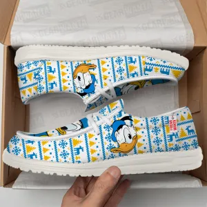 Donald Duck Christmas Ugly Canvas Loafer Shoes