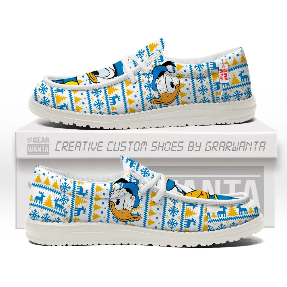 Donald Duck Christmas Ugly Canvas Loafer Shoes