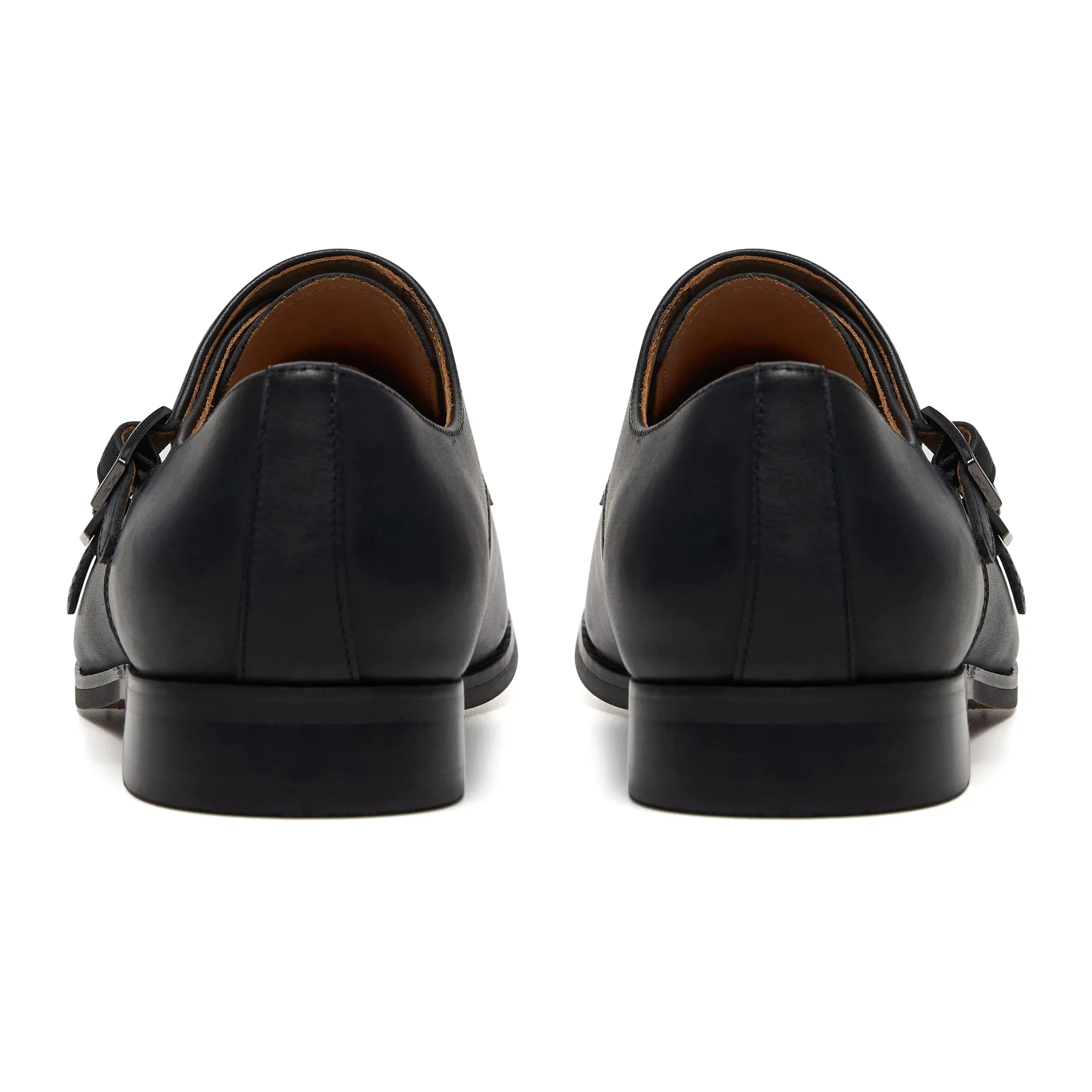 Double Monk Shoe - Black Leather