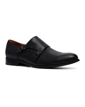 Double Monk Shoe - Black Leather