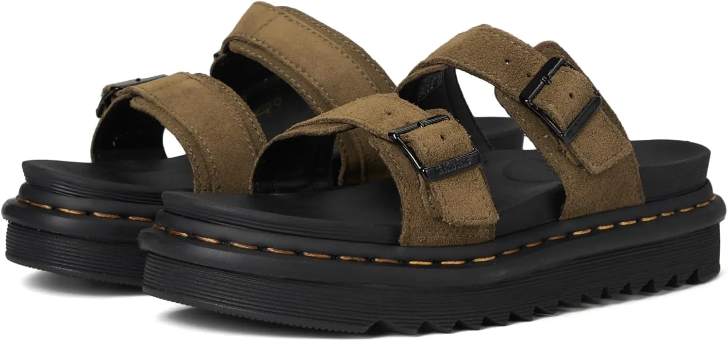 Dr. Martens Unisex Myles Slide Sandal, Olive, 13 US Men