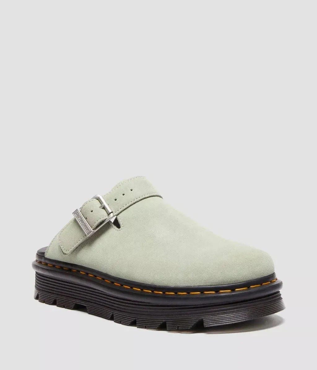 Dr. Martens Zebzag EH Suede Sage Green Mule