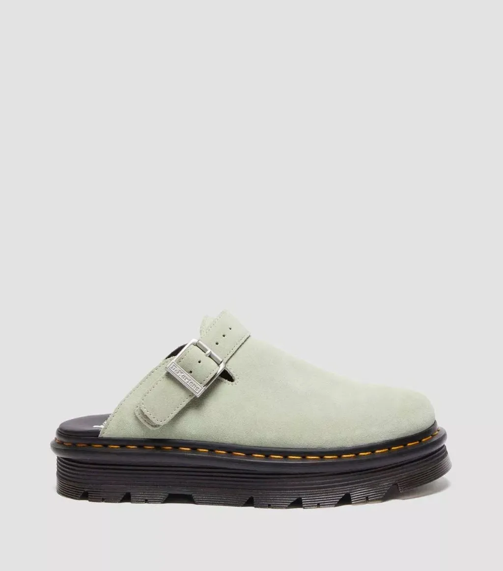 Dr. Martens Zebzag EH Suede Sage Green Mule