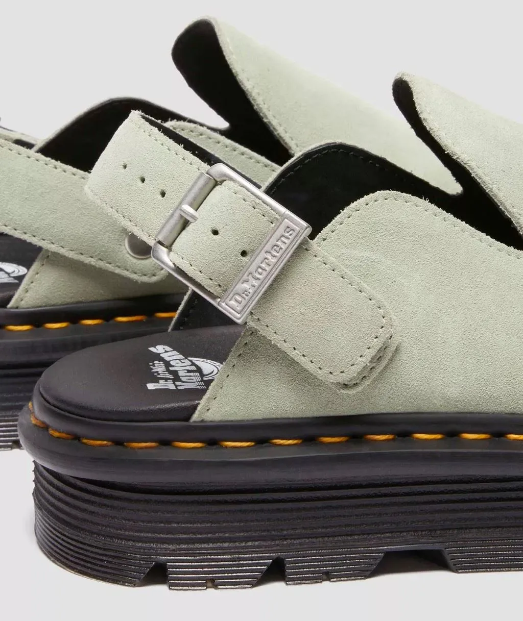 Dr. Martens Zebzag EH Suede Sage Green Mule
