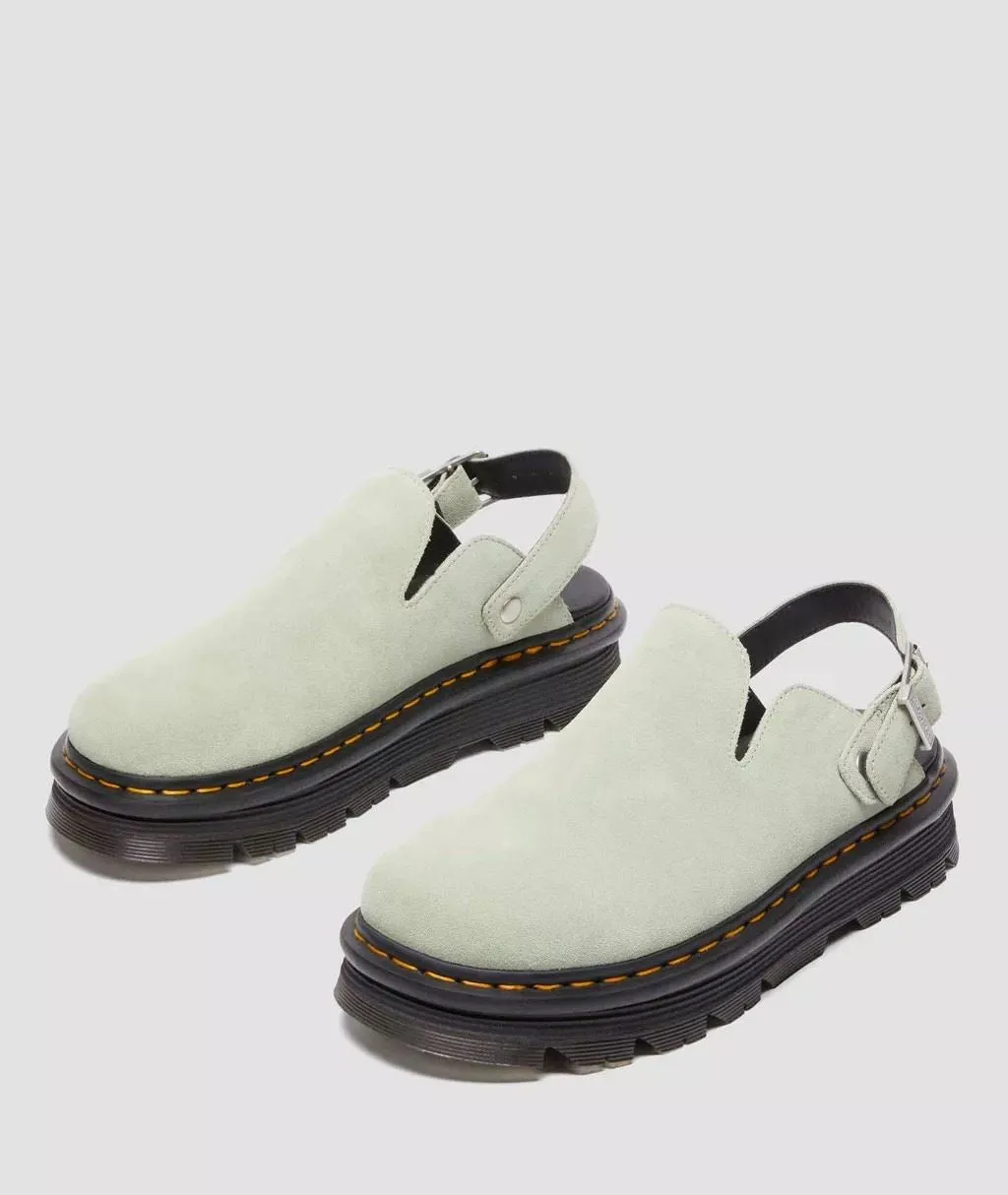 Dr. Martens Zebzag EH Suede Sage Green Mule