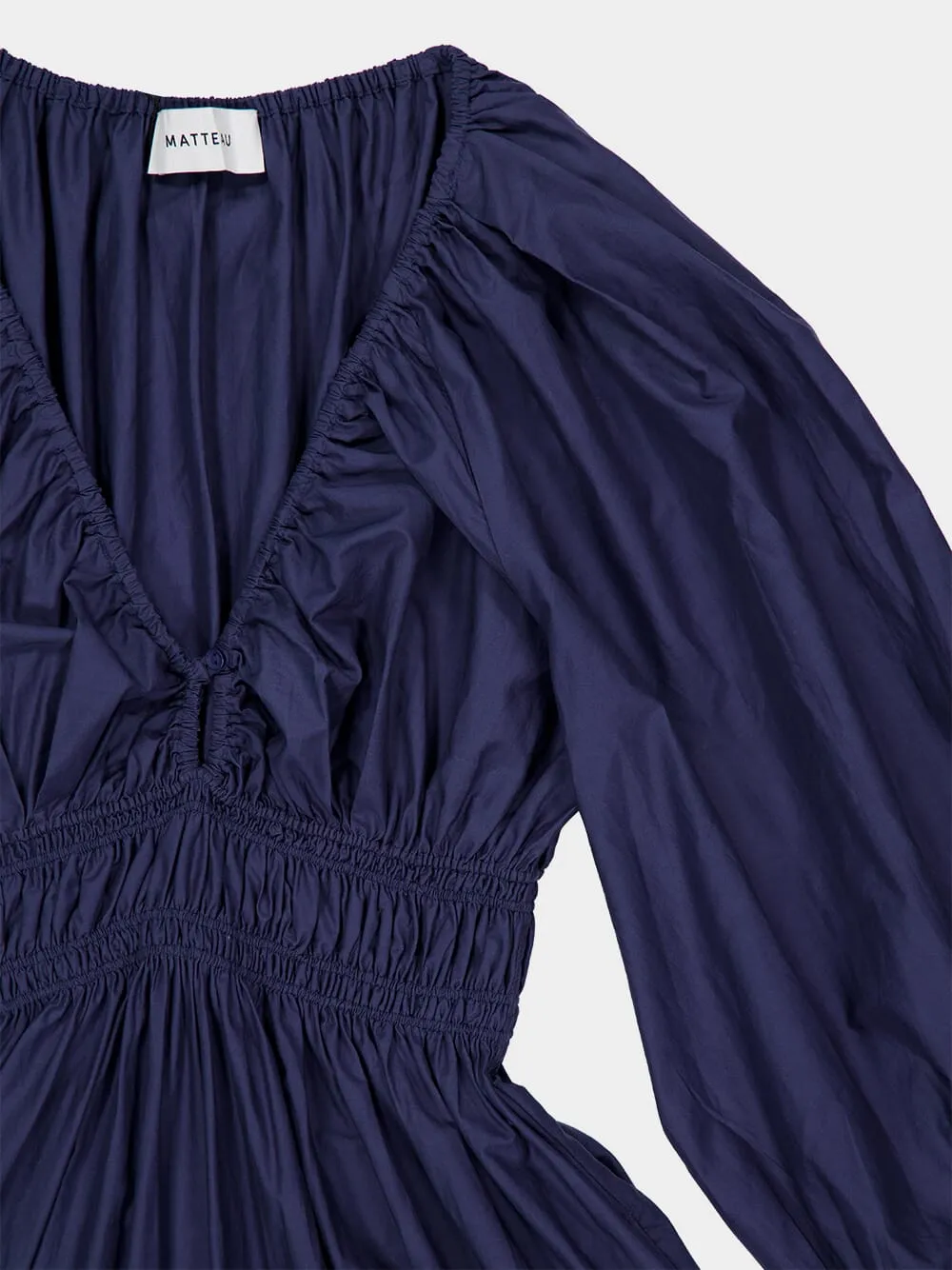 Dusk Shirred Plunge Button Dress
