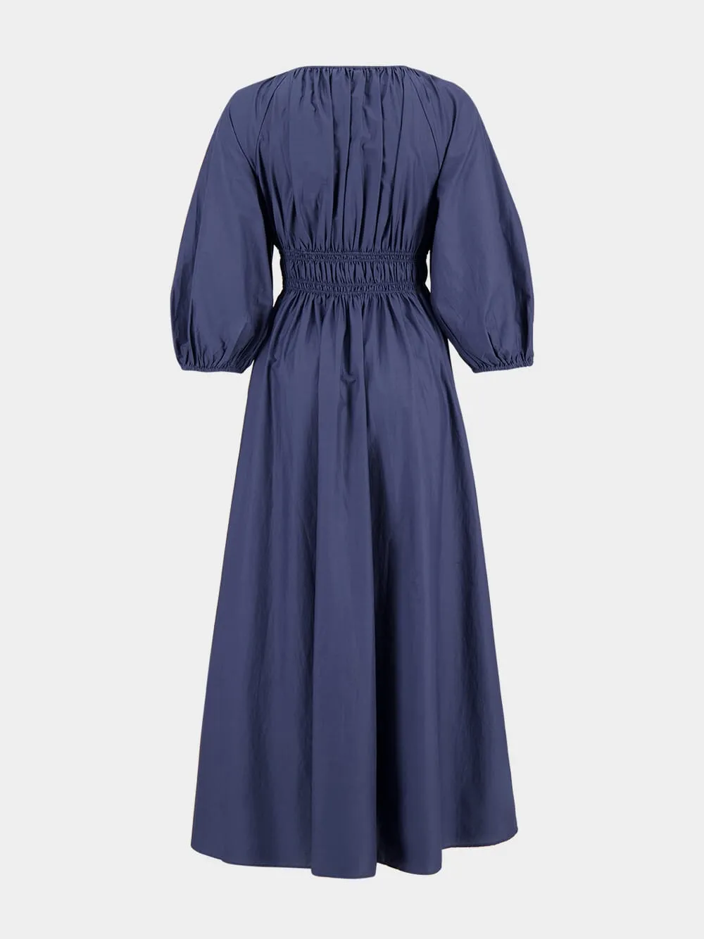 Dusk Shirred Plunge Button Dress
