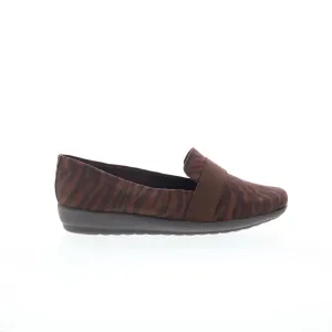 Easy Spirit Audrey 2 SEAUDREY2 Womens Brown Wide Canvas Loafer Flats Shoes