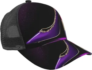 Elegant Purple High Heels with Lipstick Fashion Arc Sunshade Baseball Cap-Comfortable and Breathable, Light and Dry