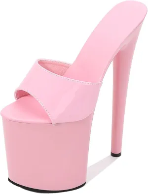 F&A LOVING Women's Platform Slide 8 inch Heel Stiletto Sandal Shoes