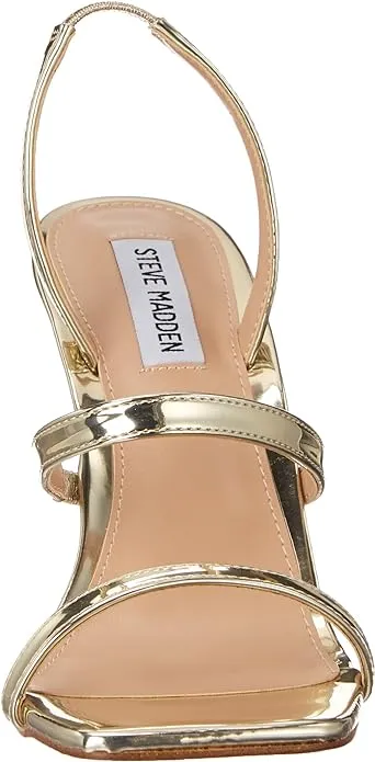 Fashion Automated Gracey Steve Stiletto Gold Toe Heeled Square Energy-efficient Sandals On Slip Open Madden