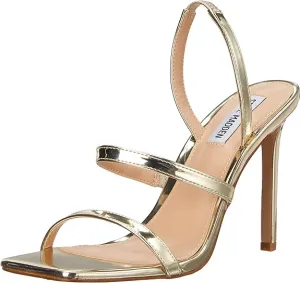 Fashion Automated Gracey Steve Stiletto Gold Toe Heeled Square Energy-efficient Sandals On Slip Open Madden