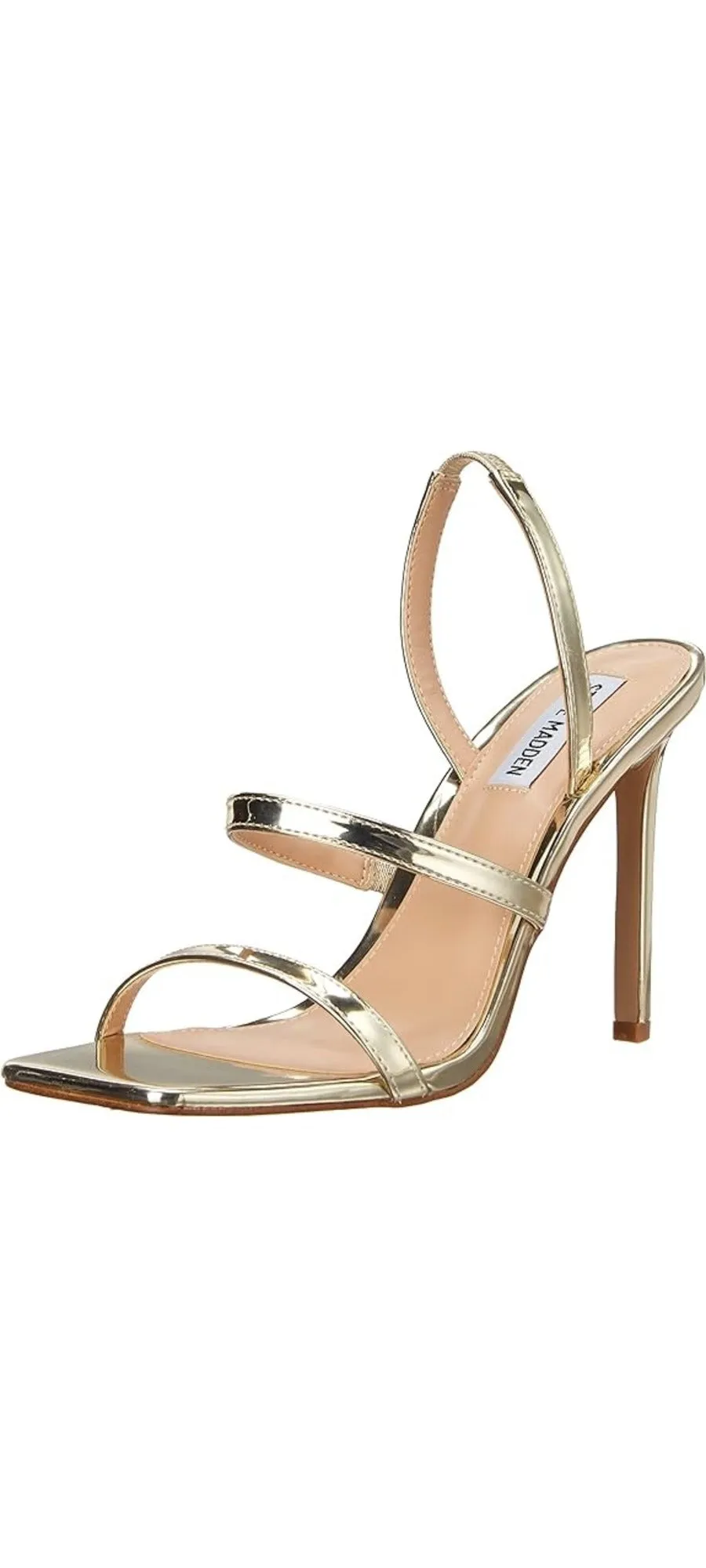 Fashion Automated Gracey Steve Stiletto Gold Toe Heeled Square Energy-efficient Sandals On Slip Open Madden