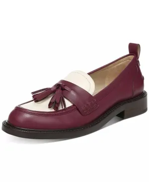 Fashion Toe Slip Edelman Heel Effective communication Red/Ivory Sam Caylia Loafers On Stacked Almond Customer-focused