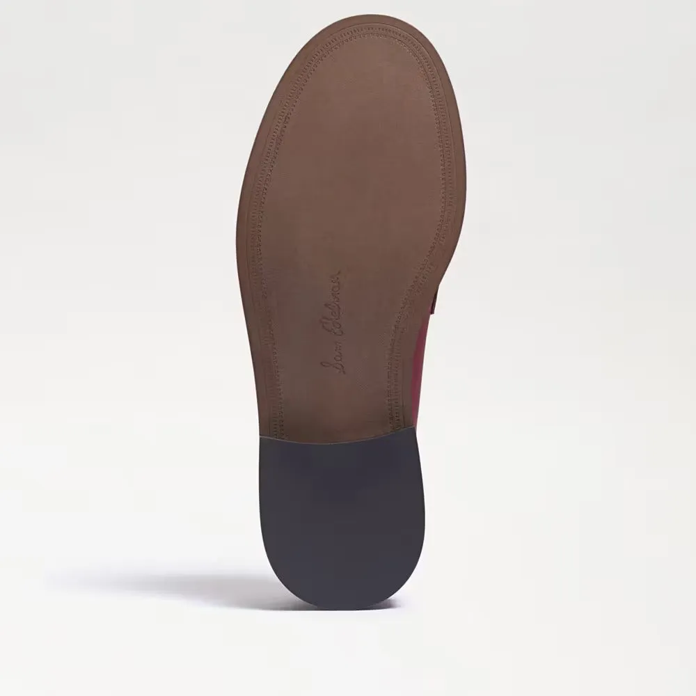 Fashion Toe Slip Edelman Heel Effective communication Red/Ivory Sam Caylia Loafers On Stacked Almond Customer-focused