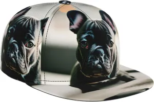Fashionable Adorable French Bulldog Print Baseball Cap for Men and Women â€“ Adjustable, Four Seasons, Sports & Travel Hat Black