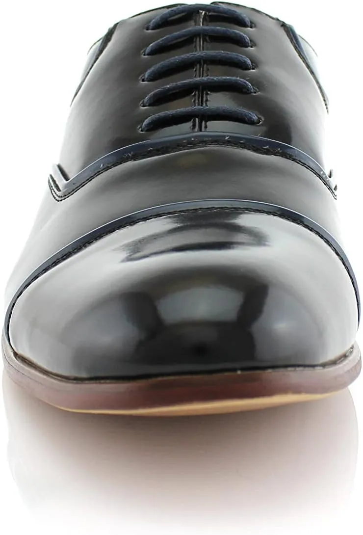 Ferro Aldo Men’s Classic Vegan Leather Lace-Up Oxford Formal Dress Shoes