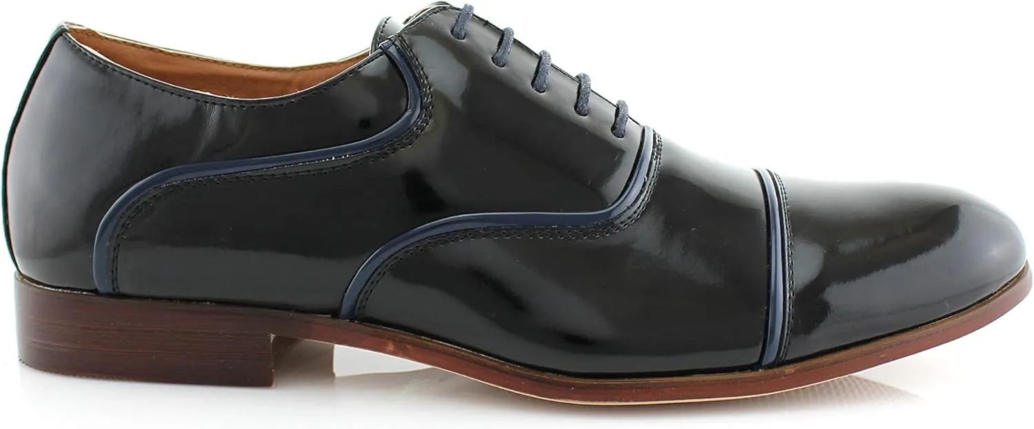 Ferro Aldo Men’s Classic Vegan Leather Lace-Up Oxford Formal Dress Shoes