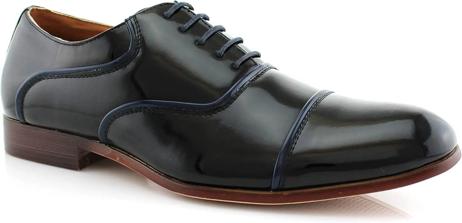 Ferro Aldo Men’s Classic Vegan Leather Lace-Up Oxford Formal Dress Shoes