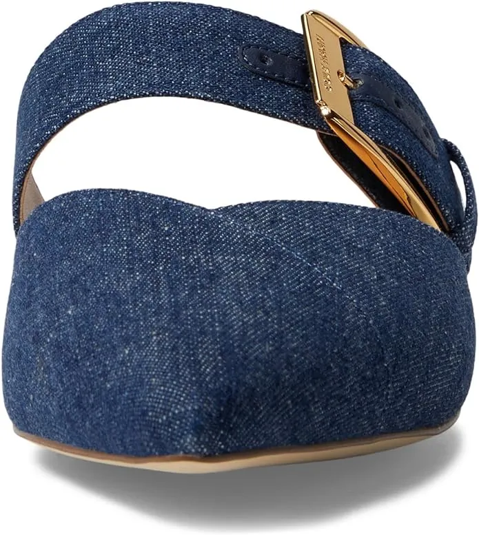 Flat Buckle Classic Pointed Cole Denim Slip On Get it before it's Leather Vandam Toe Timely resolution Mules Haan