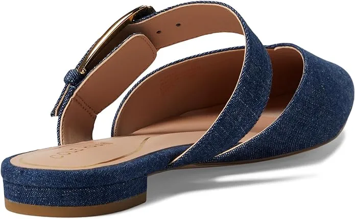 Flat Buckle Classic Pointed Cole Denim Slip On Get it before it's Leather Vandam Toe Timely resolution Mules Haan
