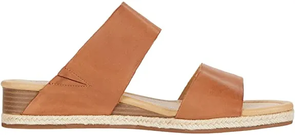 Footbed Wyntor Lucky Wedge Wi-Fi-enabled Heeled Leather Latte Brand Brown On Sandals Slip Premium at a great