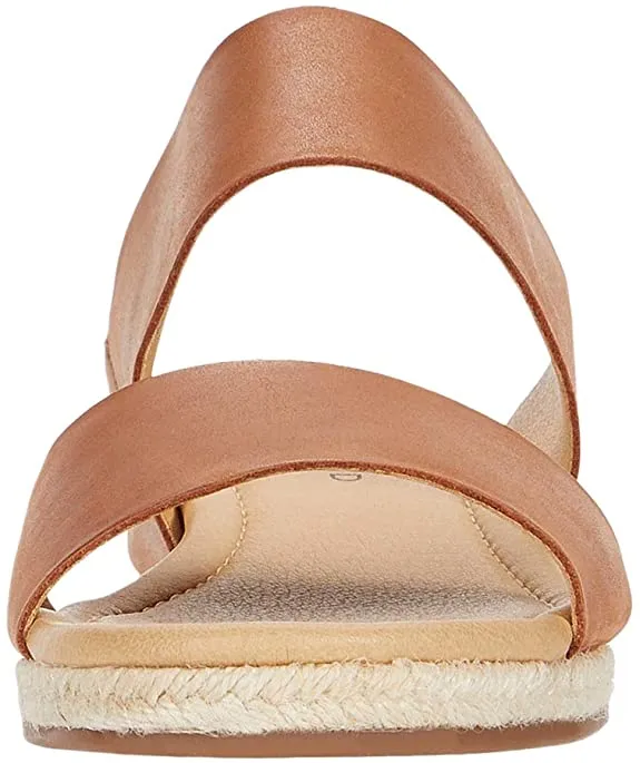 Footbed Wyntor Lucky Wedge Wi-Fi-enabled Heeled Leather Latte Brand Brown On Sandals Slip Premium at a great