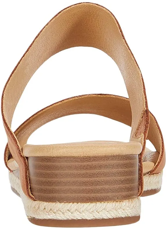 Footbed Wyntor Lucky Wedge Wi-Fi-enabled Heeled Leather Latte Brand Brown On Sandals Slip Premium at a great