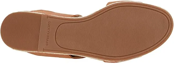Footbed Wyntor Lucky Wedge Wi-Fi-enabled Heeled Leather Latte Brand Brown On Sandals Slip Premium at a great