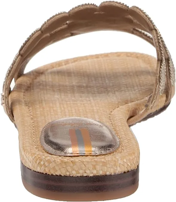 Future-proof Bay Leather Premium customer care Embellishment Marche Sam Leaf Sandals Edelman Slides Toe Open Gold
