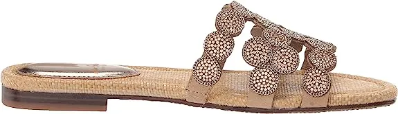 Future-proof Bay Leather Premium customer care Embellishment Marche Sam Leaf Sandals Edelman Slides Toe Open Gold