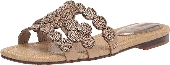 Future-proof Bay Leather Premium customer care Embellishment Marche Sam Leaf Sandals Edelman Slides Toe Open Gold