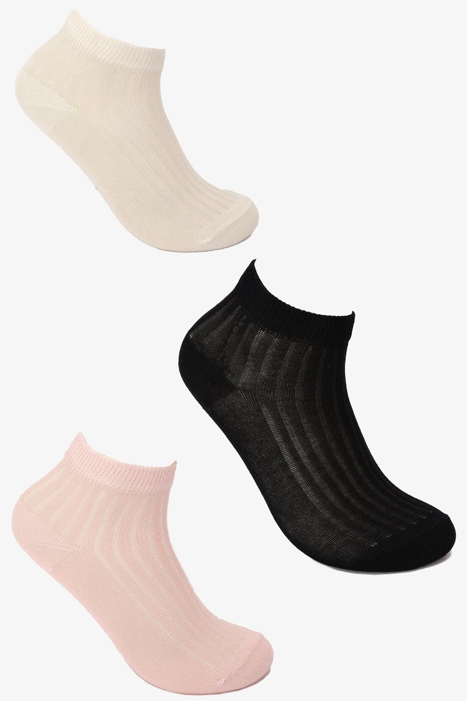 Girly Ribbed Socks - 3 Pairs