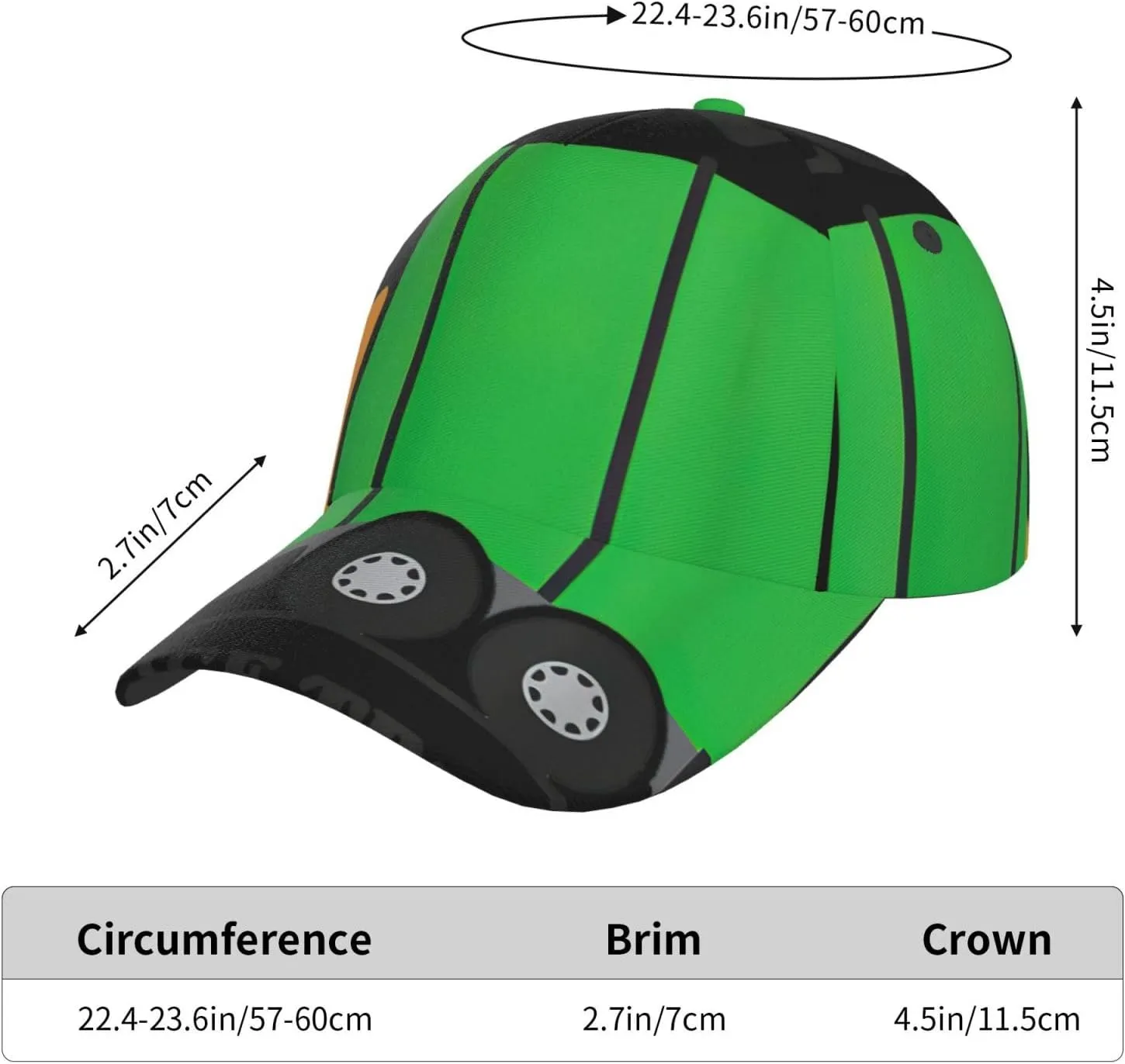 Green and White Piano Keys Stylish Outdoor Gear Baseball Cap,Fashion Accessory for All Seasons and Activities