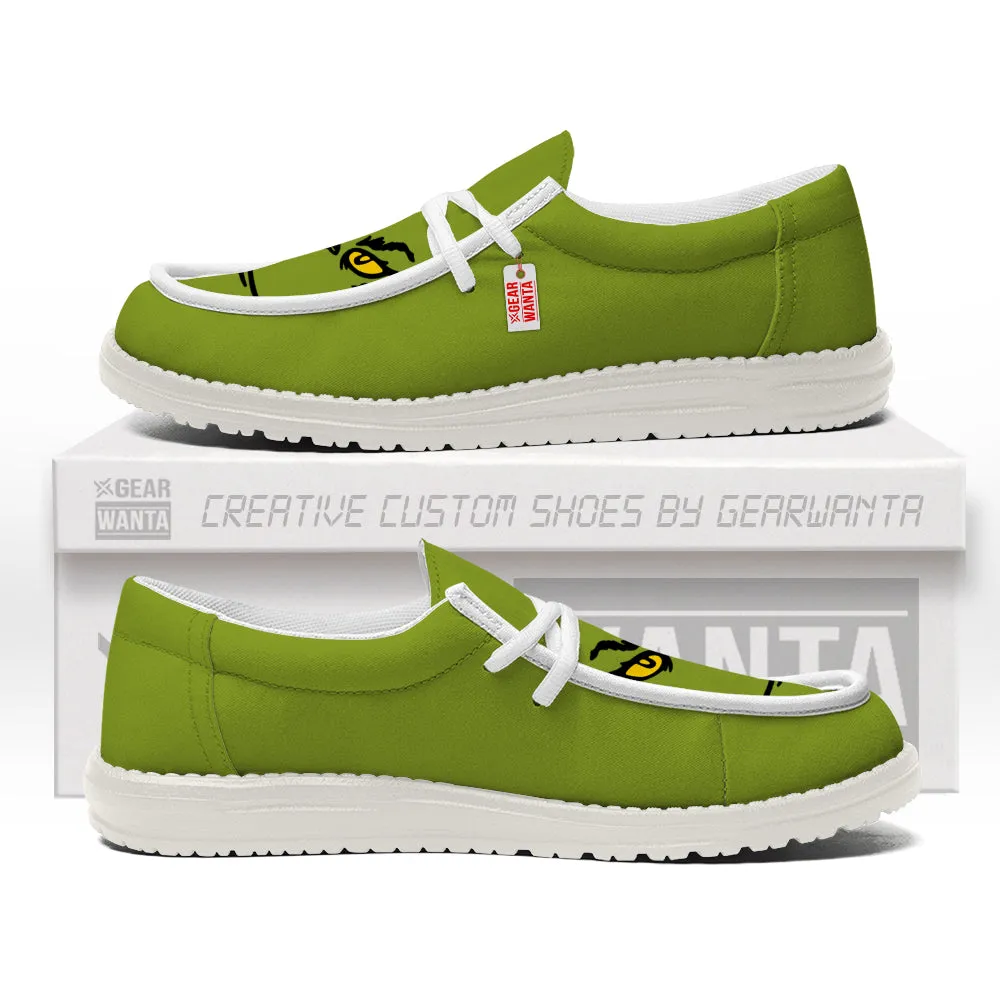 Grinch Face Canvas Loafer Shoes