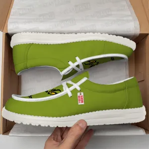 Grinch Face Canvas Loafer Shoes