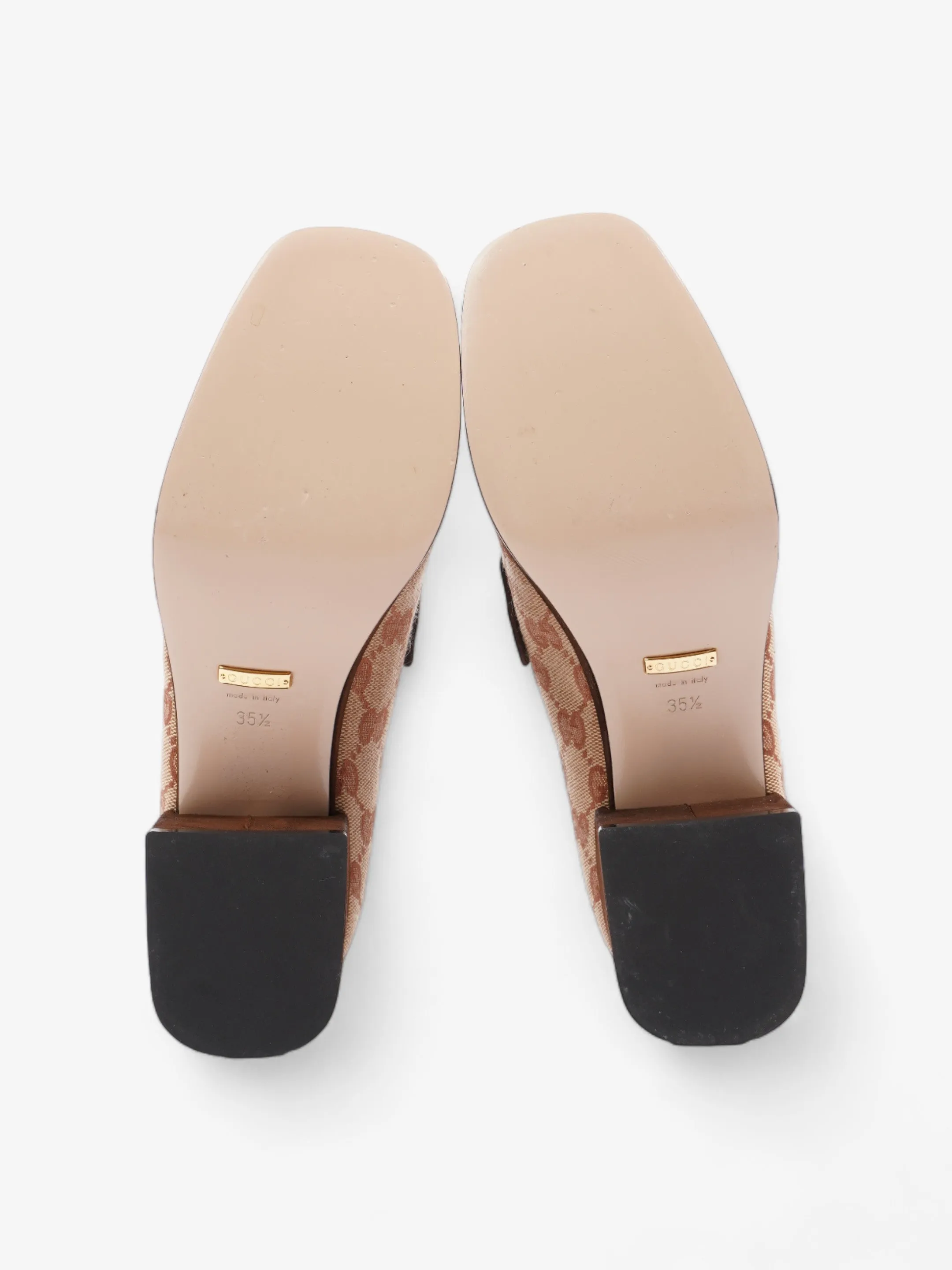 Gucci Horsebit Loafer Beige / Brown Canvas EU 35.5 UK 2.5