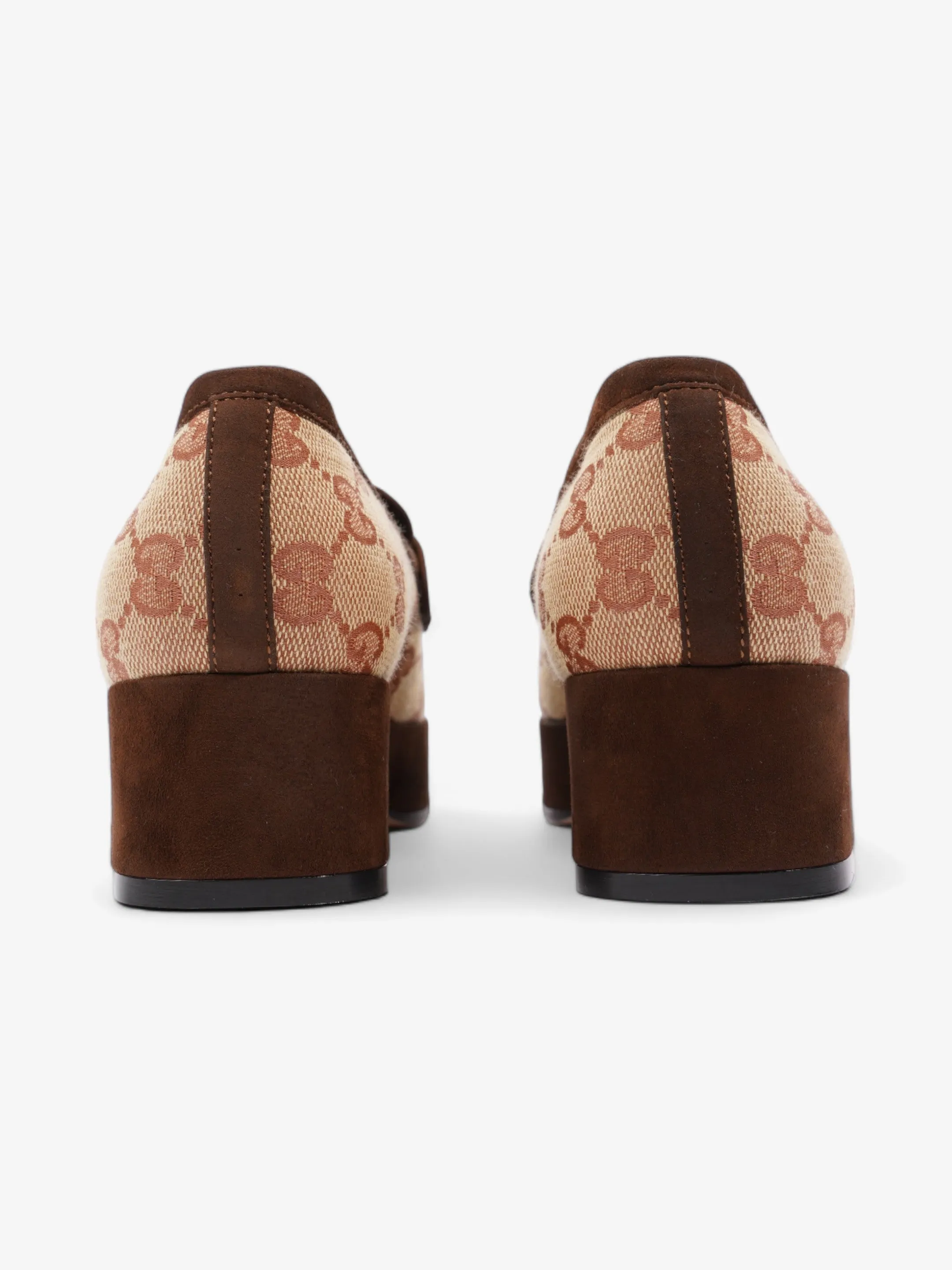 Gucci Horsebit Loafer Beige / Brown Canvas EU 35.5 UK 2.5