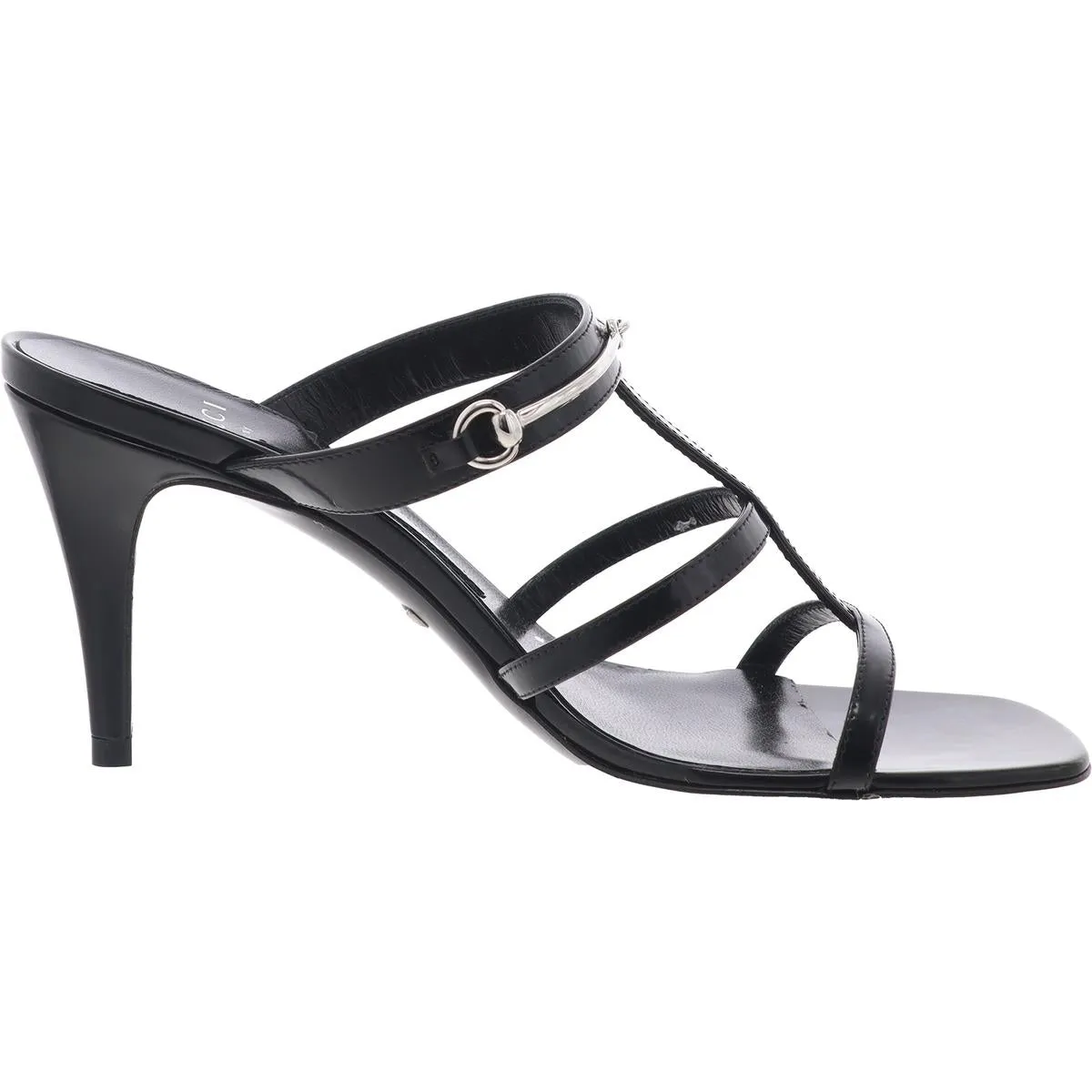 Gucci Womens Strappy Leather Mule Sandals
