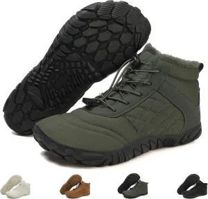 Hike Winter Footwear Barefoot Womens, Warm Waterproof Hiking Winter Barefoot Shoes Men, Anti-slip Barefoot Boots Winter