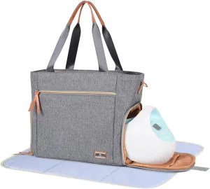 Homlynn Breast Pump Bag - Baby Diaper Tote Bag with Cooler Pocket and Laptop