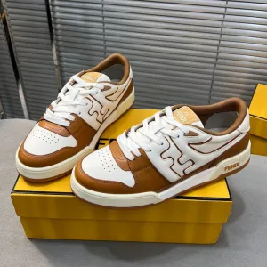 IN VIP sale RUSSET MIX AND FENDI WHITE MESH FENDI MATCH TOPS LOW BROWN CALFSKIN Expansive catalogue
