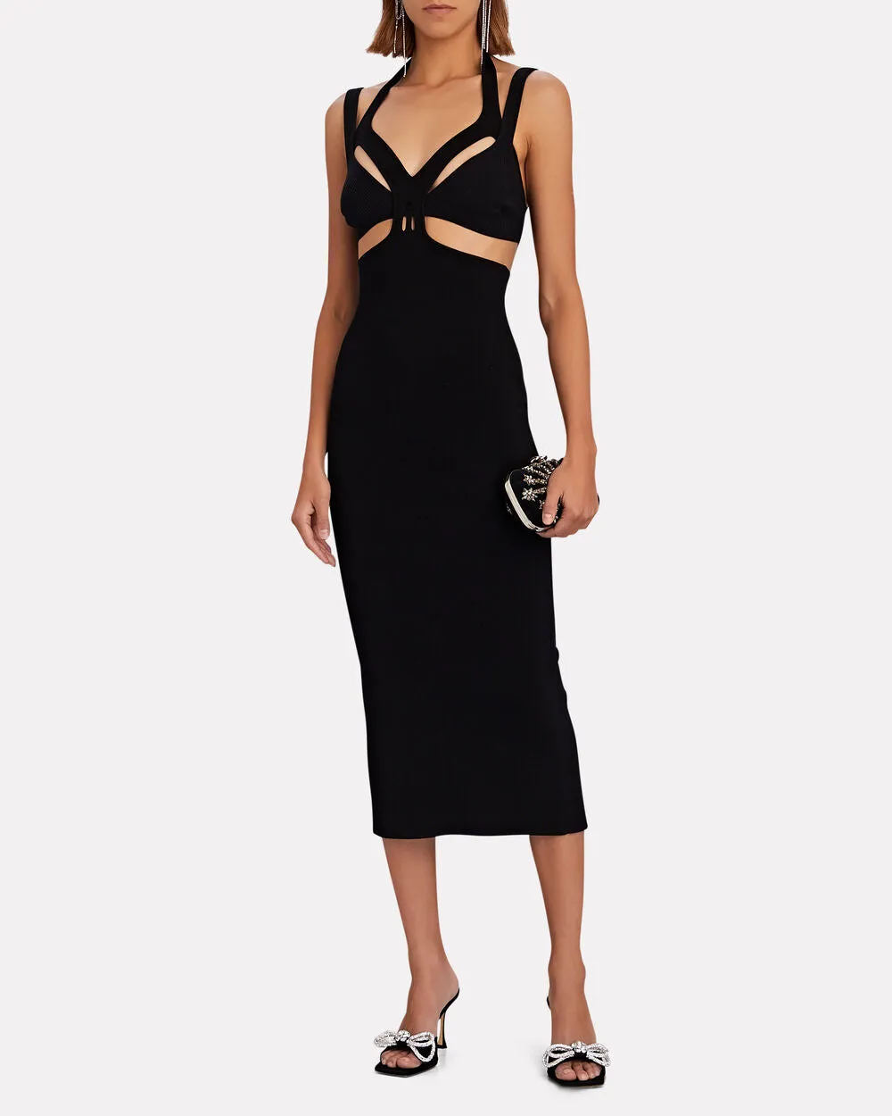 Interlink Cut-Out Knit Midi Dress