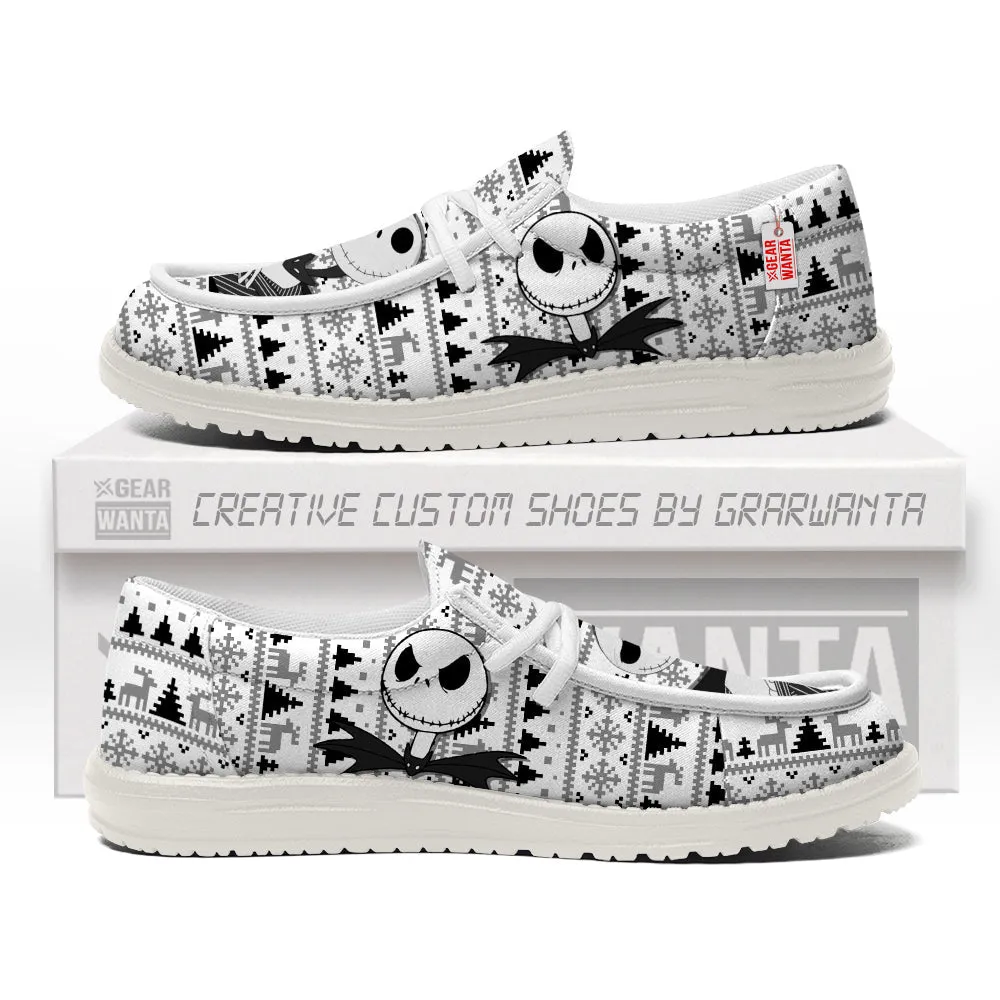 Jack and Sally Christmas Ugly Canvas Loafer Shoes